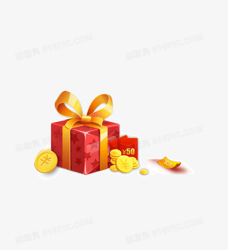 钱币礼物盒装饰图