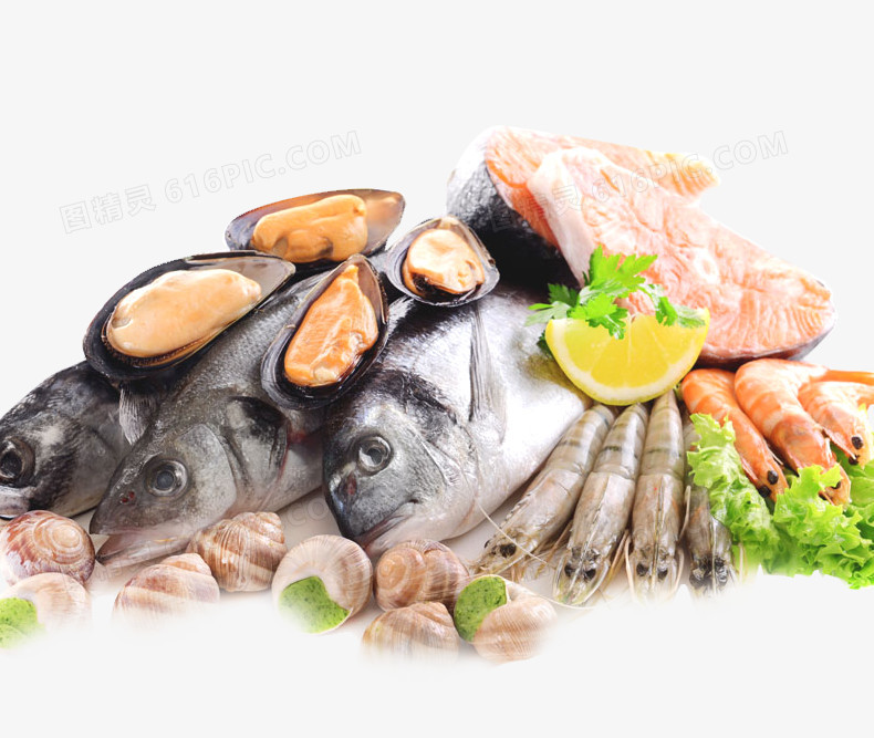 产品实物海鲜鱼虾生鱼片蛤蜊