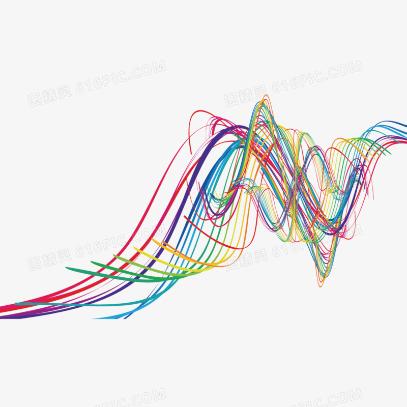 彩色波浪线条