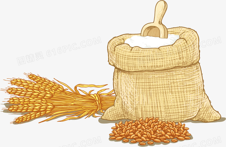 卡通小麦绿色小麦小麦手绘小麦粉小麦绿色农产品农产品农产品小麦png