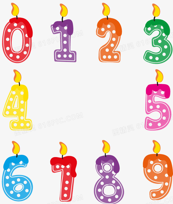 10款生日蛋糕数字蜡烛