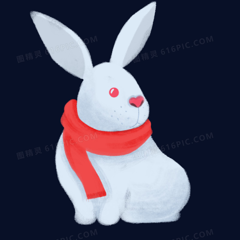 冬天兔子卡通手绘形象