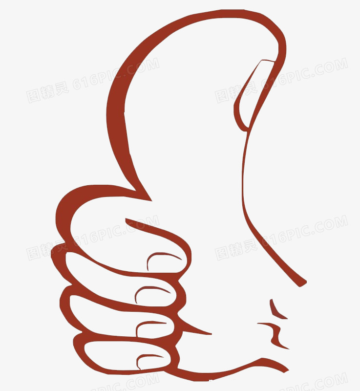 关键词:大拇指点赞同意认同手手势手绘线条橙色图精灵为您提供大拇指
