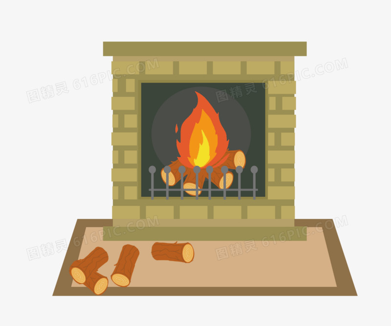 冬天烧火的壁炉免抠元素