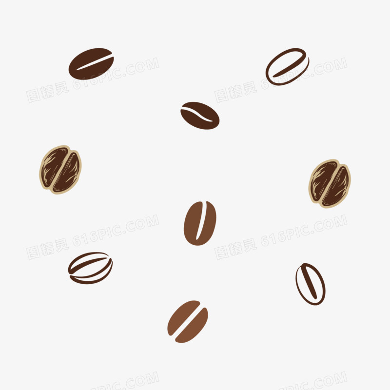 咖啡豆手绘咖啡豆底纹咖啡豆矢量图咖啡豆咖啡粉矢量咖啡豆底纹pngai