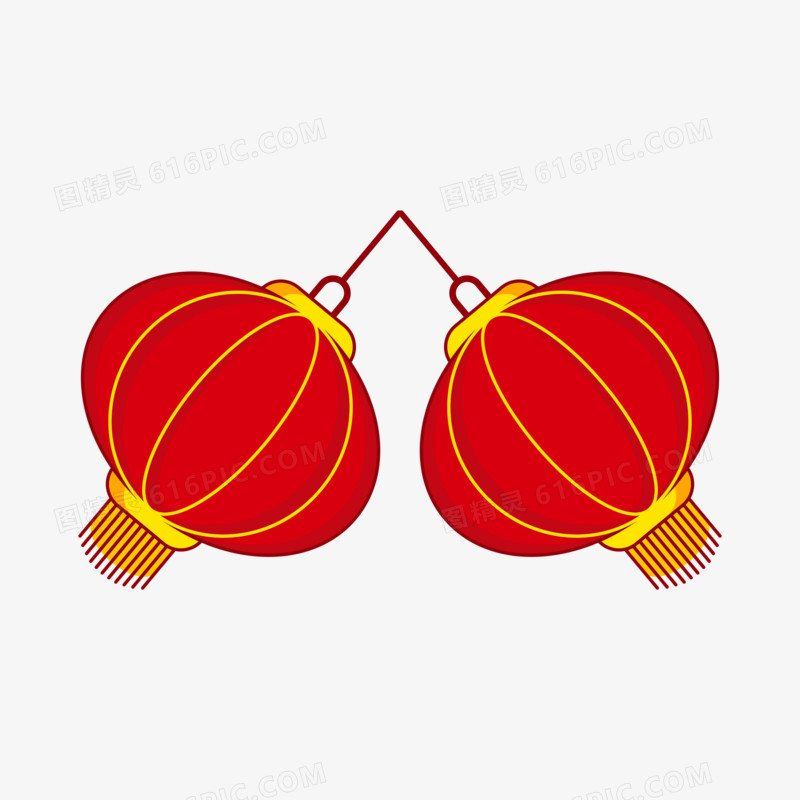 红色喜庆春节灯笼素材