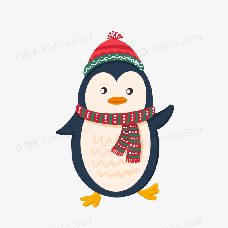 冬天可爱小企鹅免抠元素