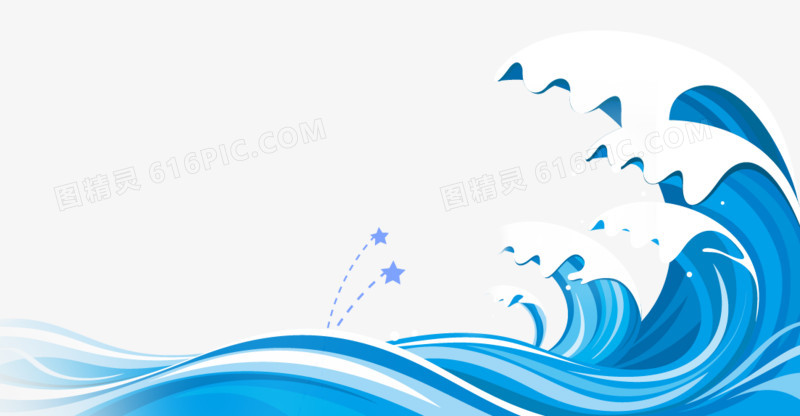 70日式海浪海浪矢量海浪纹中国风海浪海浪背景海浪手绘水效果蓝色