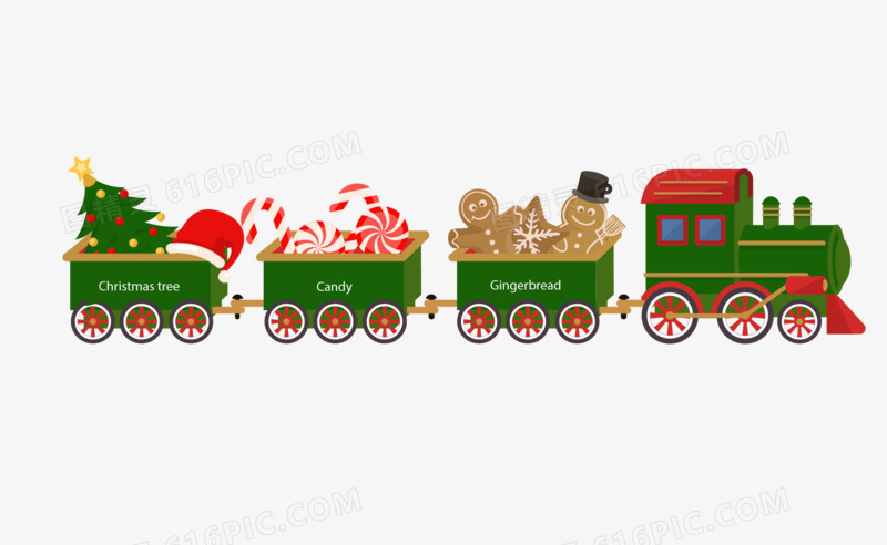 可爱圣诞火车矢量图