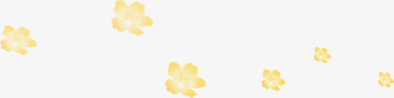 黄色手绘漂浮小花装饰