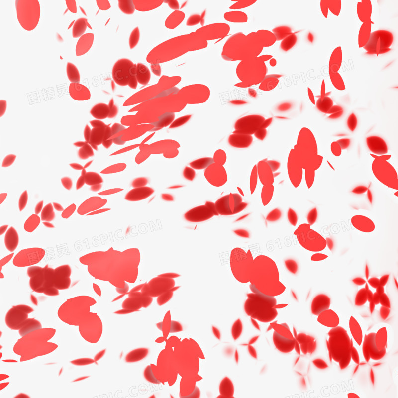 漂浮花瓣元素红色花瓣