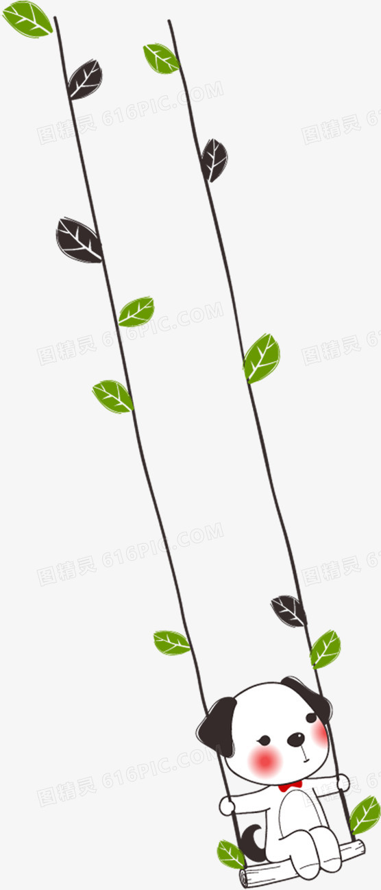 绿色叶子卡通宣传图片