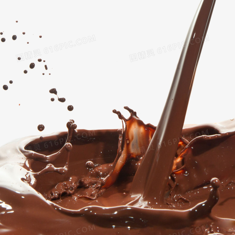手绘巧克力图片食物图标 咖啡牛奶滴喷溅 