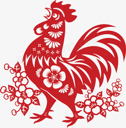 公鸡剪纸