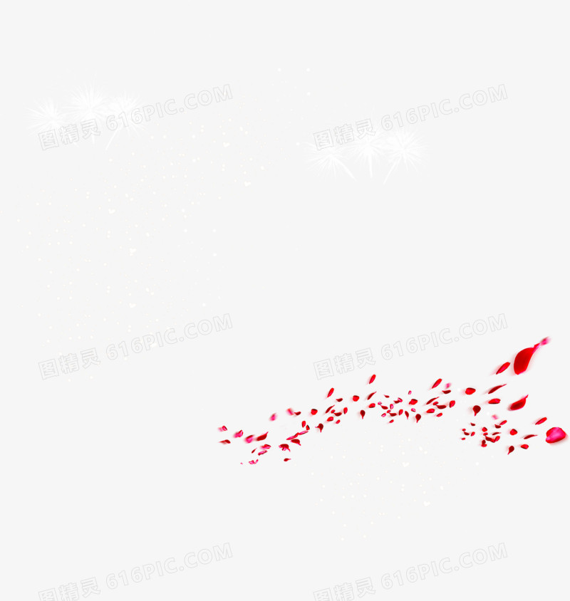 红色文艺极速漂浮花瓣设计