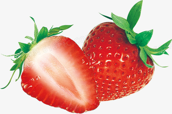 草莓横切面新鲜草莓新鲜水果