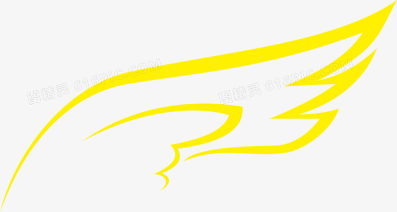 png授权方式: 不可商用i分享者:爱飞的河马翅膀渐变简单线条画黄色