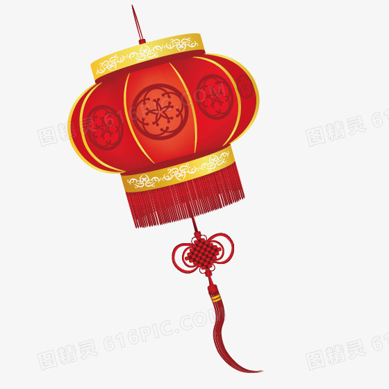 红色灯笼中国结矢量