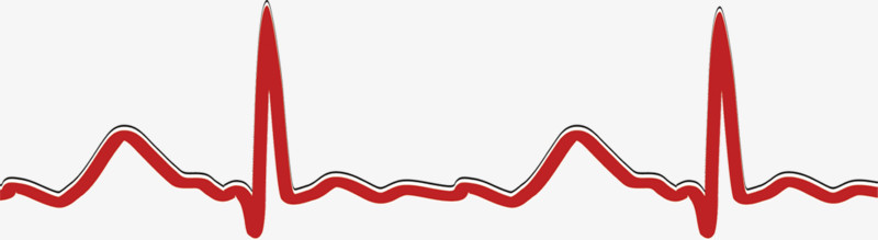 红色线条心电图装饰