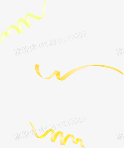 黄色螺旋绸带