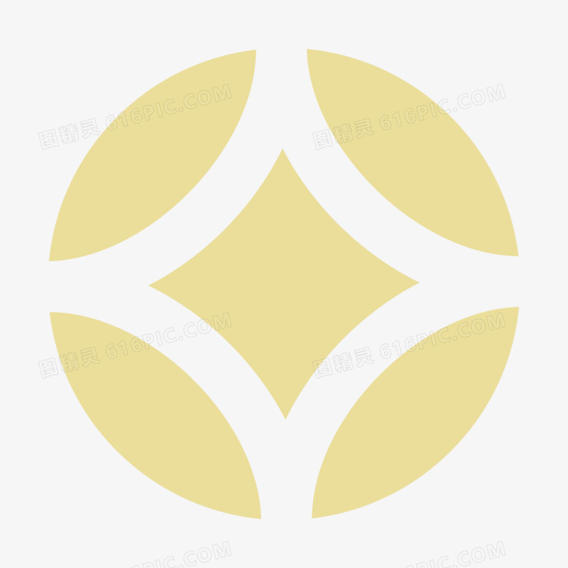 扁平黄色金币免抠矢量装饰元素