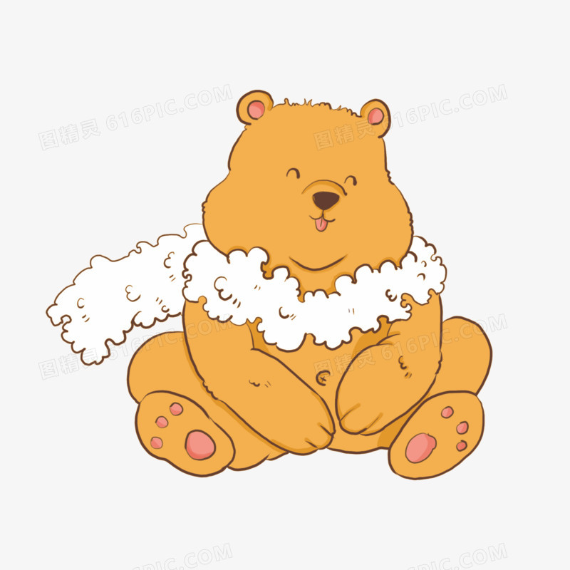 小动物棕熊卡通绘画免抠素材