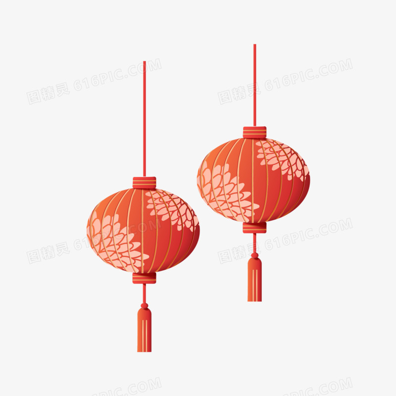 中国风国潮灯笼装饰元素