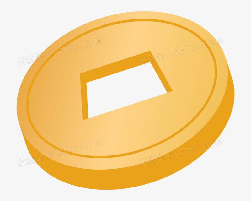 金色立体金币免抠装饰矢量元素