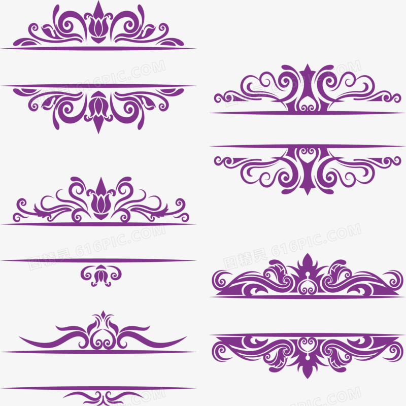 紫色欧式文字边框