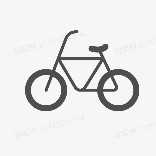 灰色自行车剪影图标