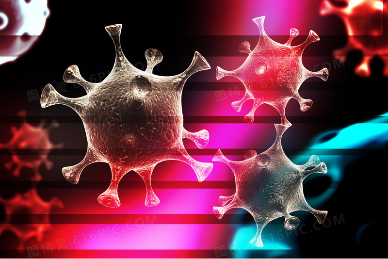彩色背景下的病毒细胞