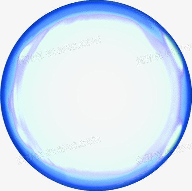 蓝色手绘圆形泡泡装饰