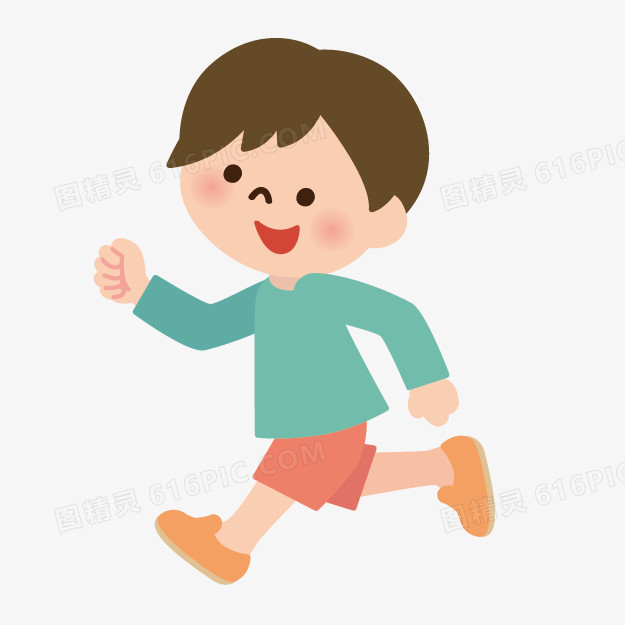 手绘卡通小人卡通小人图片跑步的小孩
