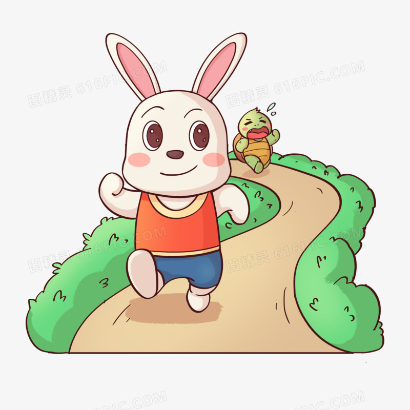 龟兔赛跑卡通成语故事形象元素