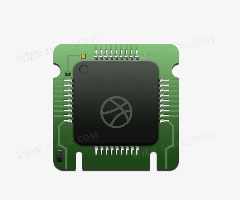 绿色模型电子芯片免扣素材