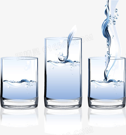 水 水杯 玻璃杯 矢量图
