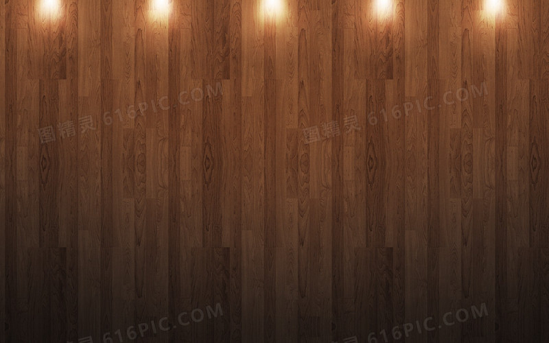 木板上的五个灯光