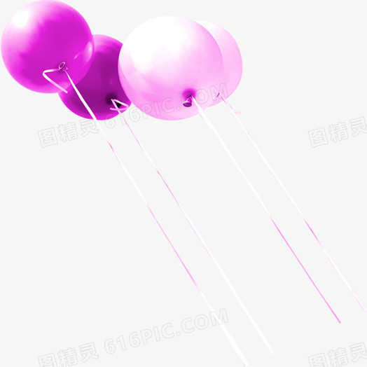 紫色气球漂浮元素