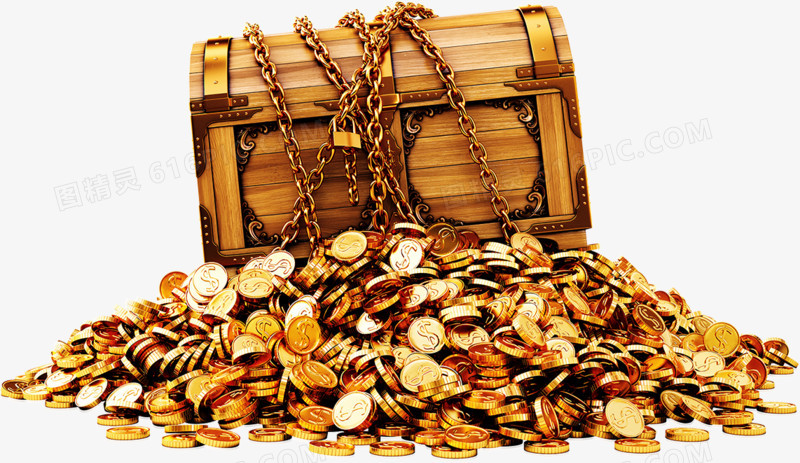 金币与宝箱黄金精美元素素材