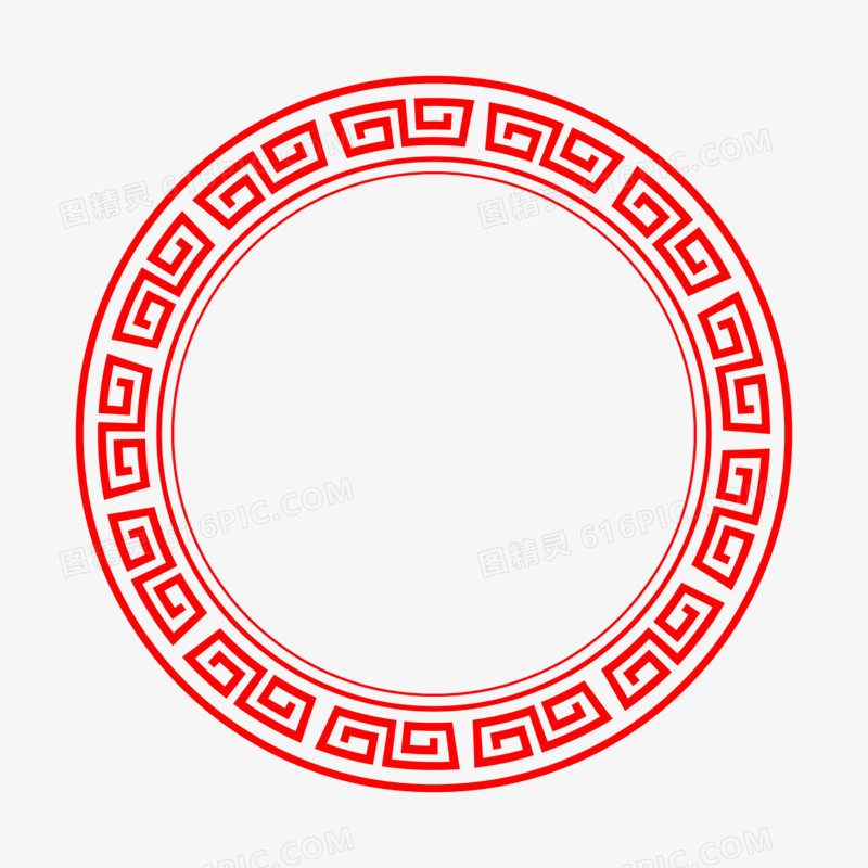 中式风格圆框装饰边框元素