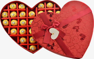 红色精美爱心巧克力礼盒