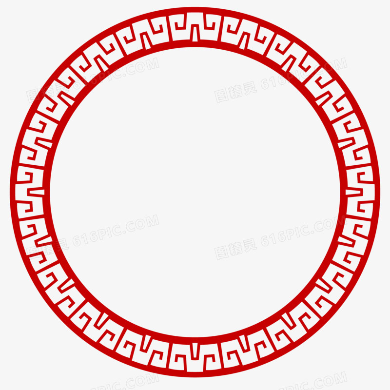 简约复古中式圆边框元素