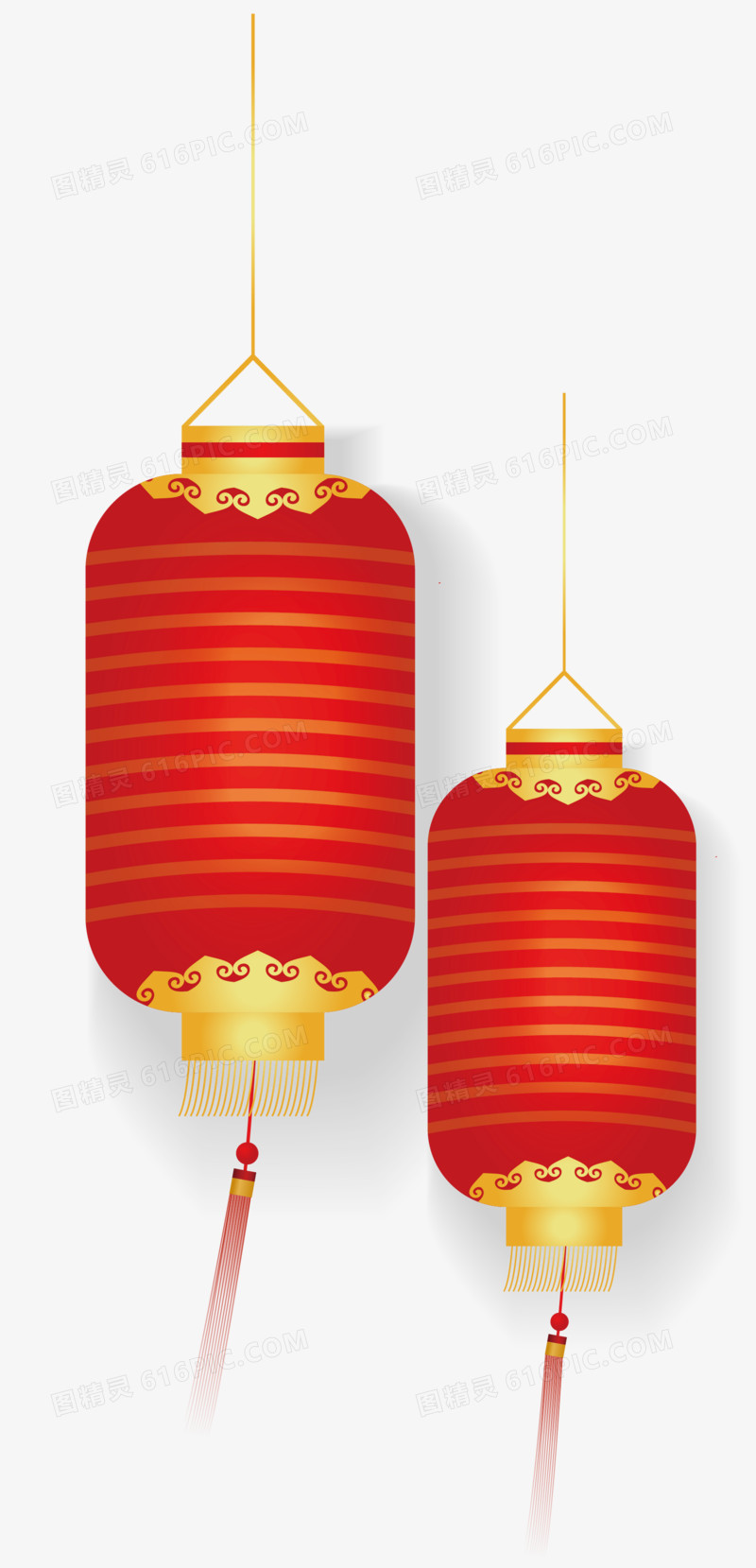 中式灯笼红色矢量