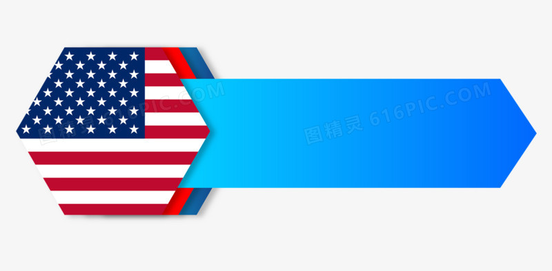 矢量美国国旗标题框