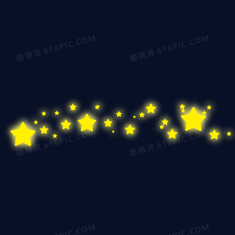 手绘卡通发光的小星星免抠元素图片免费下载_png素材
