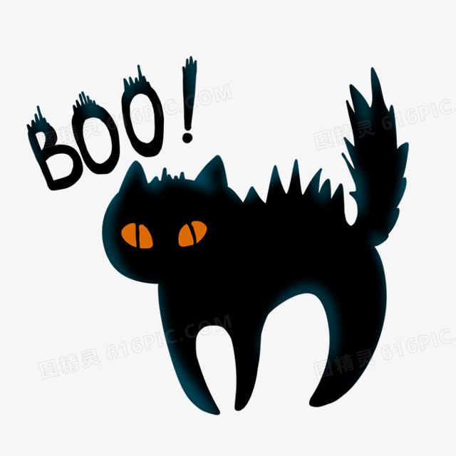 boo卡通黑色猫咪