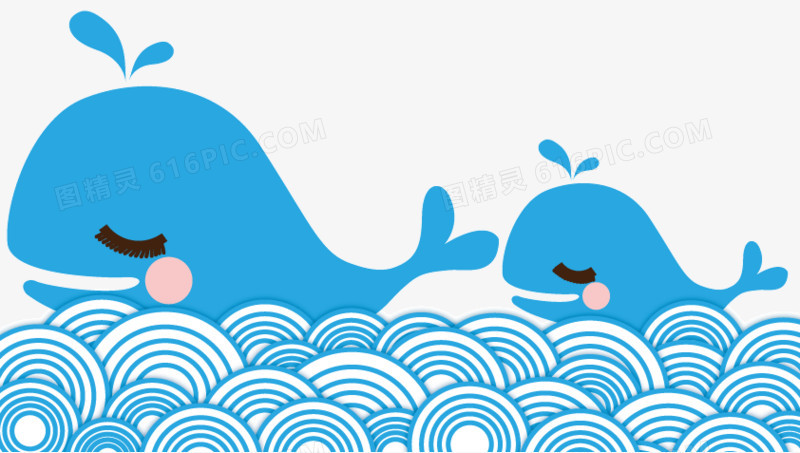 可爱卡通小鲸鱼
