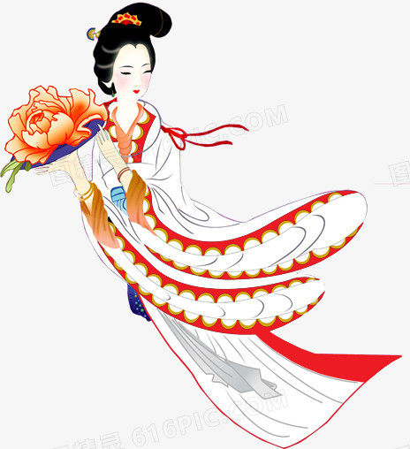 古代人物造型立绘背景矢量素材