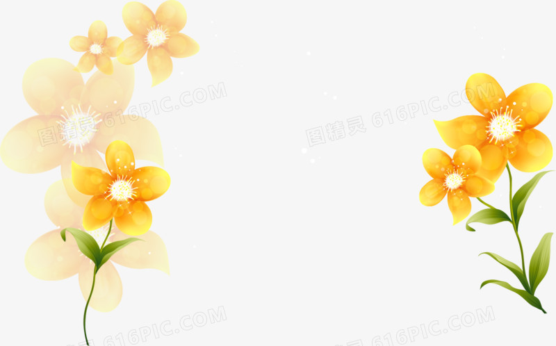 卡通唯美花卉黄色小花