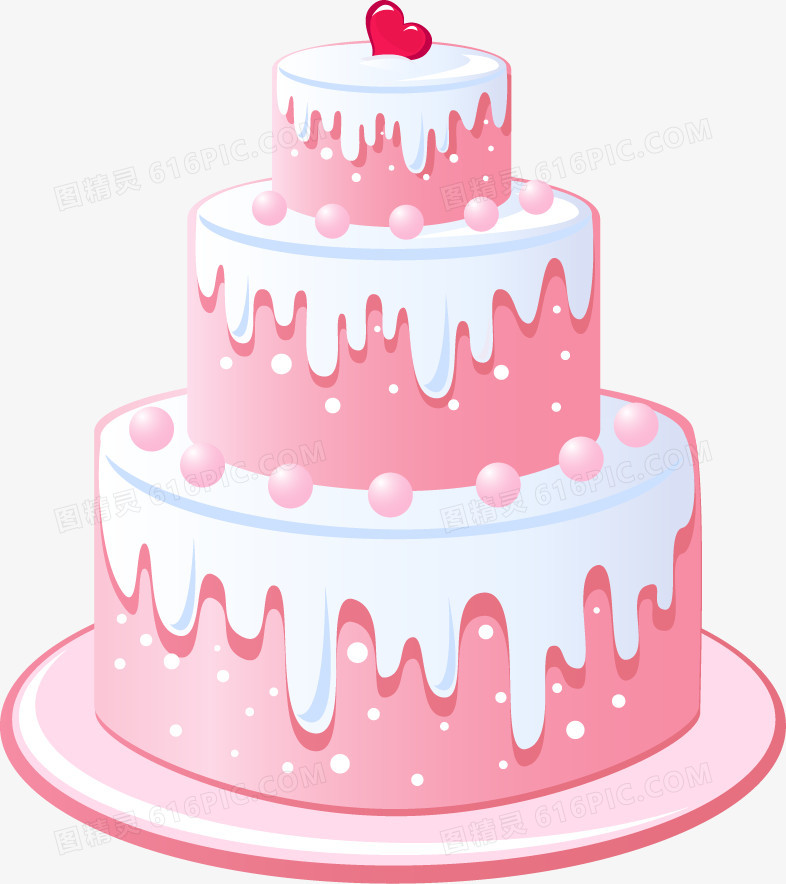 卡通粉色可爱蛋糕